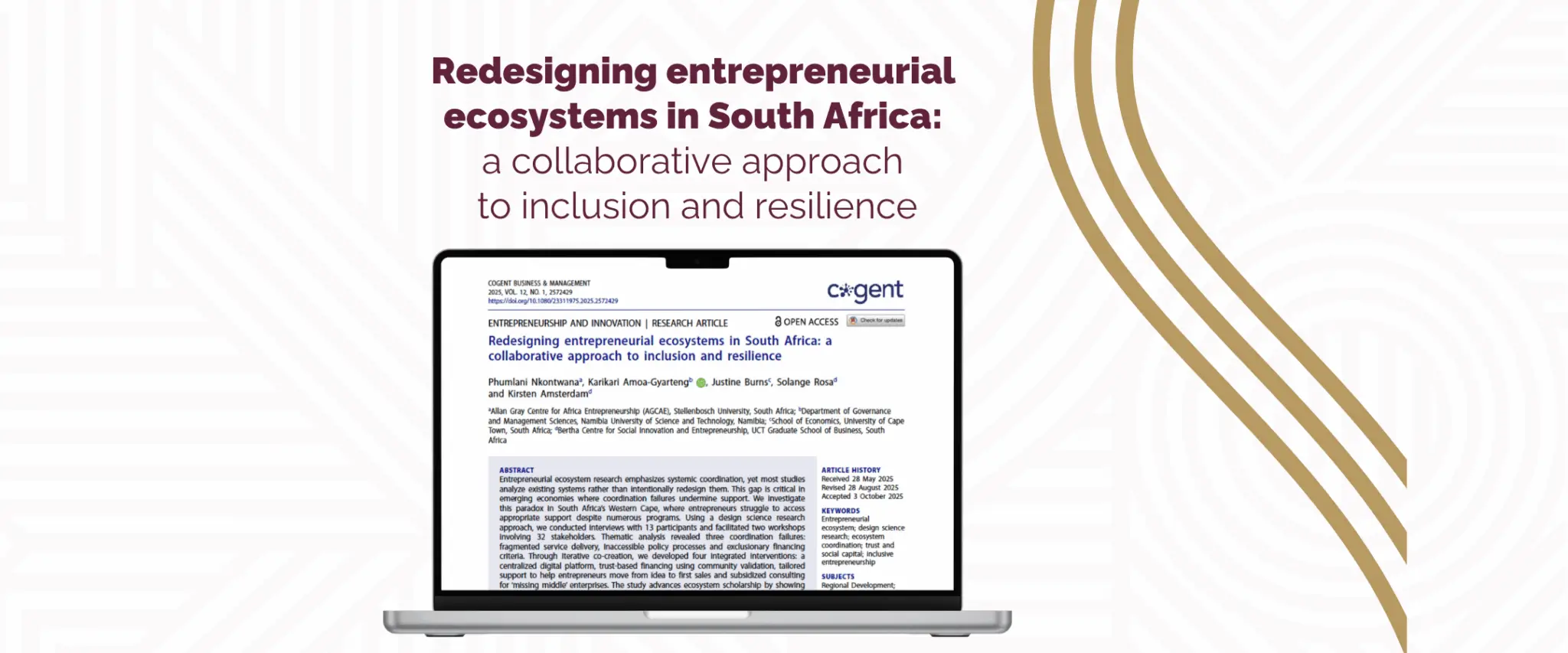 Redesigning entrepreneurial ecosystems in South Africa: a collaborative approach to inclusion and resilience